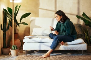 Woman working from home