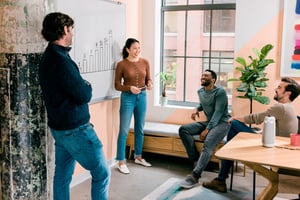 team meeting around a whiteboard