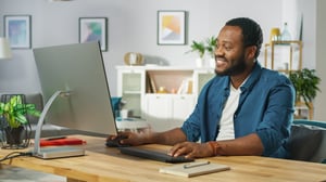 Man working from home office 